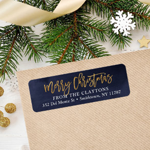 Etiqueta Dirección de retorno de Navidades de Relieve metal