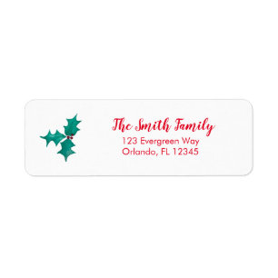 Etiqueta Dirección de retorno de navidades Ivy Berries