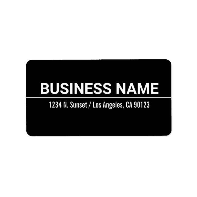 Etiqueta Dirección de retorno de negocios negrita y moderna (Frente)