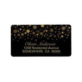 Etiqueta Dirección de retorno de negro de copos de nieve do