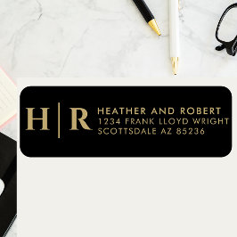 Etiqueta Dirección de retorno de novias y novias en monogra