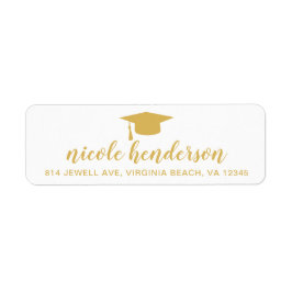 Etiqueta Dirección de retorno de oro y blanco del título de