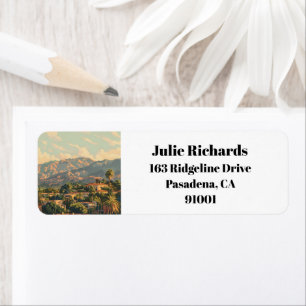 Etiqueta Dirección de retorno de Pasadena Los Angeles Calif