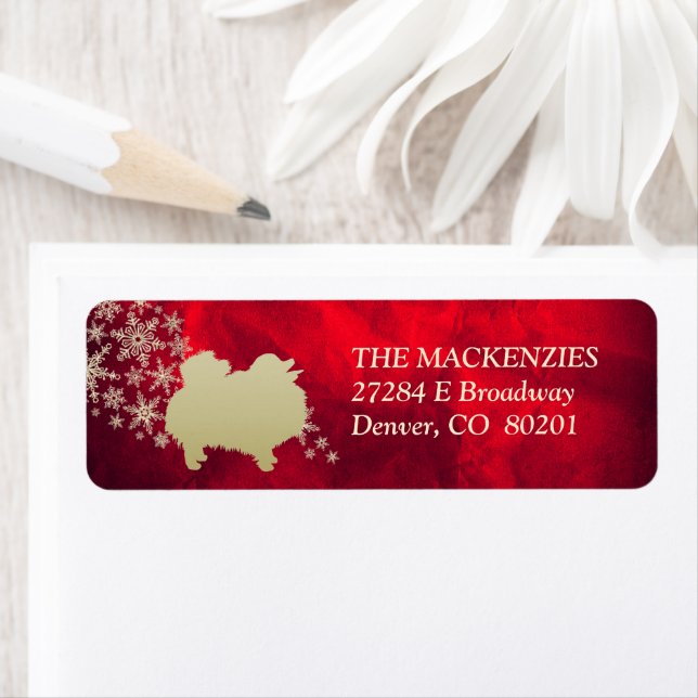 Etiqueta Dirección de retorno de Pomerania en invierno rojo (In situ)