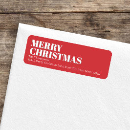 Etiqueta Dirección de retorno de rojo y blanco de Feliz Nav