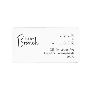 Etiqueta Dirección de retorno de RSVP de Brunch Bebé modern