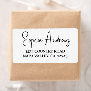 Etiqueta Dirección de retorno de script esbozado con mano m