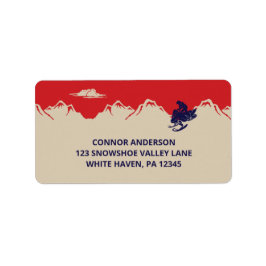 Etiqueta Dirección de retorno de Snowmobile y Mountains