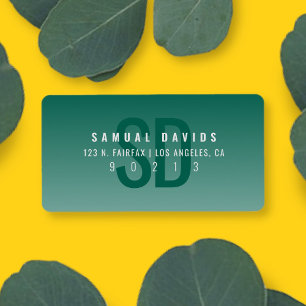 Etiqueta Dirección de retorno de tonos verde oscuro oscuro 