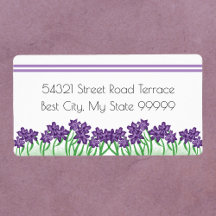 Dirección de retorno de vegetación floral púrpura