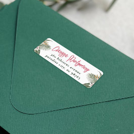 Etiqueta Dirección de retorno de verano tropical floral mod