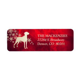 Etiqueta Dirección de retorno de Vizsla Red Gold Winter