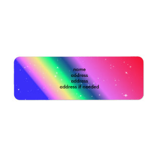 Etiqueta Dirección de retorno del arcoiris Pastel