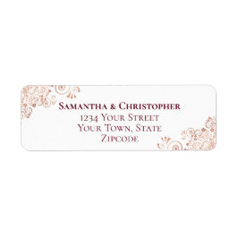 Etiqueta Dirección de retorno del Boda de encaje de oro de 