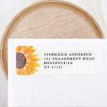 Etiqueta Dirección de retorno del Boda de girasol ruso mode<br><div class="desc">Esta moderna etiqueta rústica está decorada con una acuarela de un solo girasol. Personalizar con tu nombre y detalles.</div>
