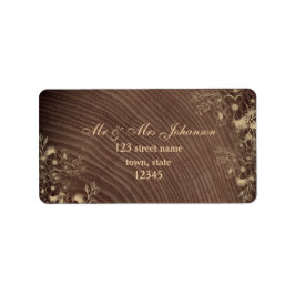 Etiqueta Dirección de retorno del Boda de madera rústica de