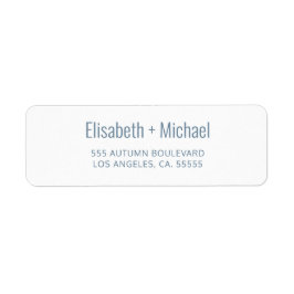 Etiqueta Dirección de retorno del boda de script azul polvo