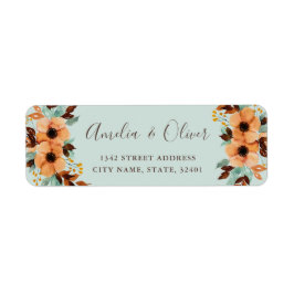 Etiqueta Dirección de retorno del Boda floral verde de la C