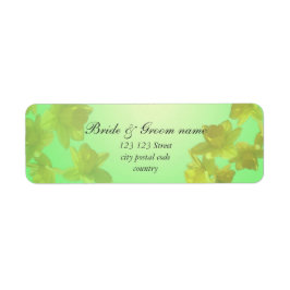 Etiqueta dirección de retorno del boda, flores de tulipán a