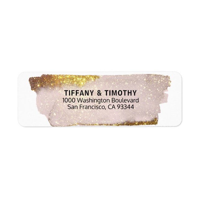 Etiqueta Dirección de retorno del Purpurina rosa rosa rosad (Frente)