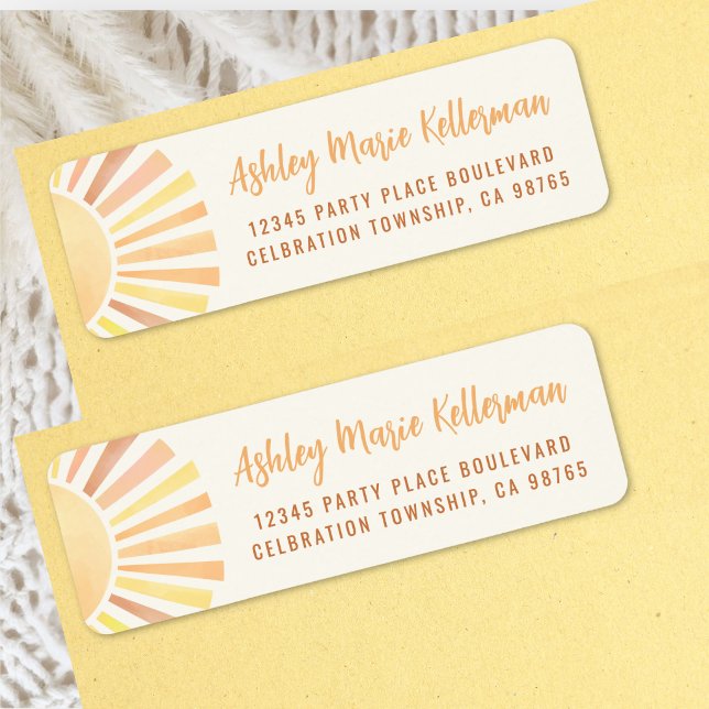 Etiqueta Dirección de retorno del sol boho (Boho Sun Return Address Label )