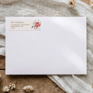 Etiqueta Dirección de Retorno Elegante Boho Navideño Campes