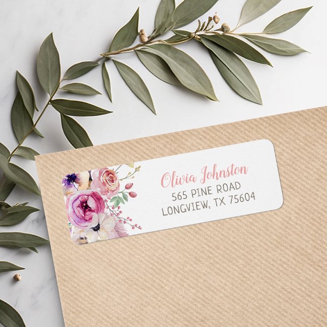 Etiqueta Dirección de retorno floral de Boho (Subido por el creador)