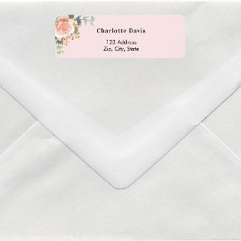 Etiqueta Dirección de retorno floral de oro rosa rosa rosa 