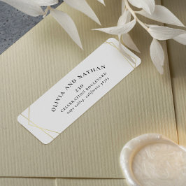 Etiqueta Dirección de retorno geométrico de oro Minimalista