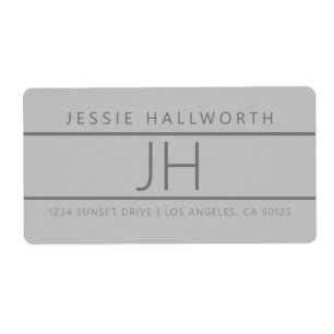 Etiqueta Dirección de retorno gris de aspecto moderno