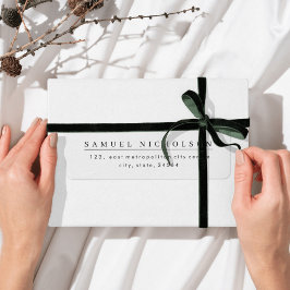 Etiqueta Dirección de retorno minimalista moderna en blanco