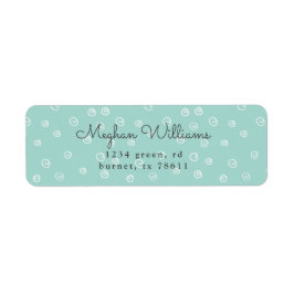 Etiqueta dirección de retorno moderna de turquesa doodle sw