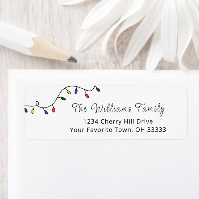 Etiqueta Dirección de retorno moderno festivo de las luces  (In situ)