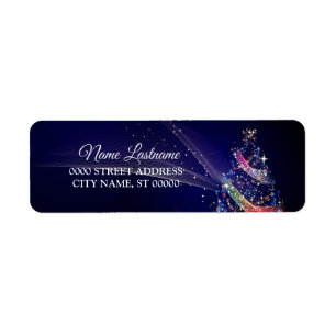 Etiqueta Dirección de retorno Navidades Colorful Tree Navy