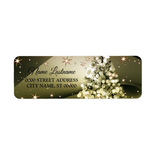 Etiqueta Dirección de retorno Navidades Golden Tree Shiny S (Frente)