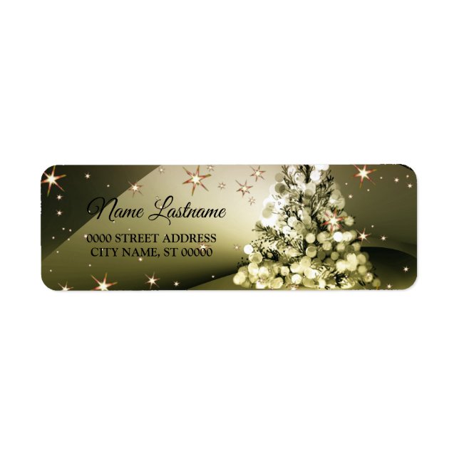 Etiqueta Dirección de retorno Navidades Golden Tree Shiny S (Frente)