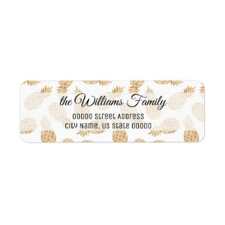 Etiqueta Dirección de retorno personalizada Gold Pineapple