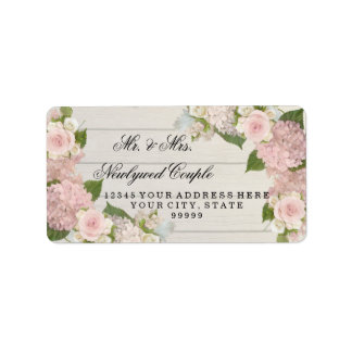 Etiqueta Dirección de retorno placa de madera grande Pink H