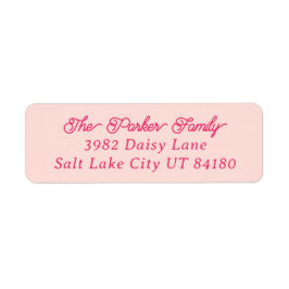 Etiqueta Dirección de retorno rosa clásico