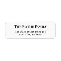 Dirección de retorno tradicional en blanco y negro