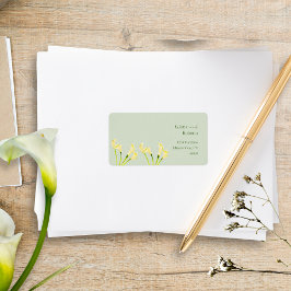 Etiqueta Dirección de retorno verde de la Boda mexicana Cal