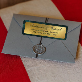 Etiqueta Dirección de retorno verde esmeralda de gradiente