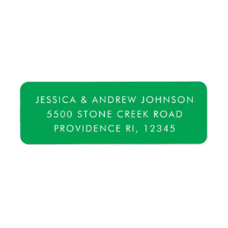 Etiqueta Dirección de retorno verde Kelly Minimalista simpl