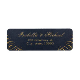 Etiqueta Dirección de retorno vintage de caligrafía floreci