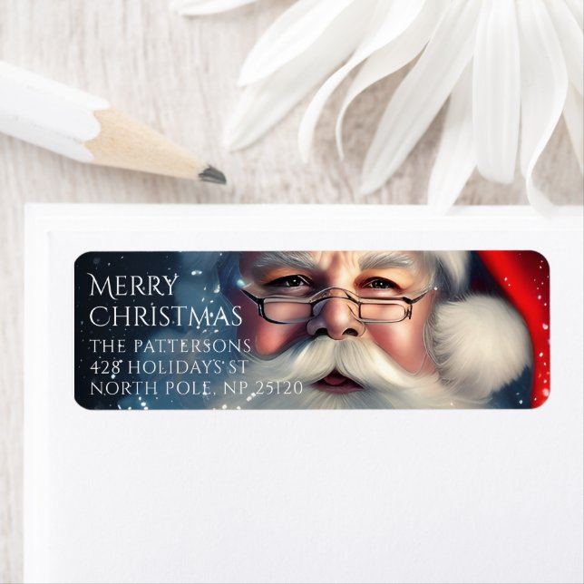 Etiqueta Dirección de Santa personalizada de Navidad (In situ)