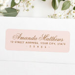 Etiqueta dirección de script de caligrafía rosa rosa de mod<br><div class="desc">Elegantes etiquetas de dirección de retorno color rosa rosa con su nombre en un elegante tipo de letra de guión caligráfico y la dirección que aparece a continuación</div>