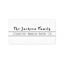 Etiqueta Dirección de script manuscrito simple