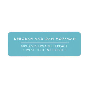 Etiqueta DIRECCIÓN DE SENDER lindo moderno minimalista azul