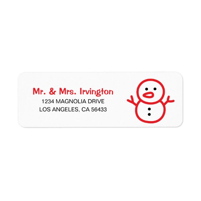 Etiqueta Dirección de Snowman (Frente)