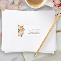 Dirección de sobres RSVP de Moda floral rosa y dor